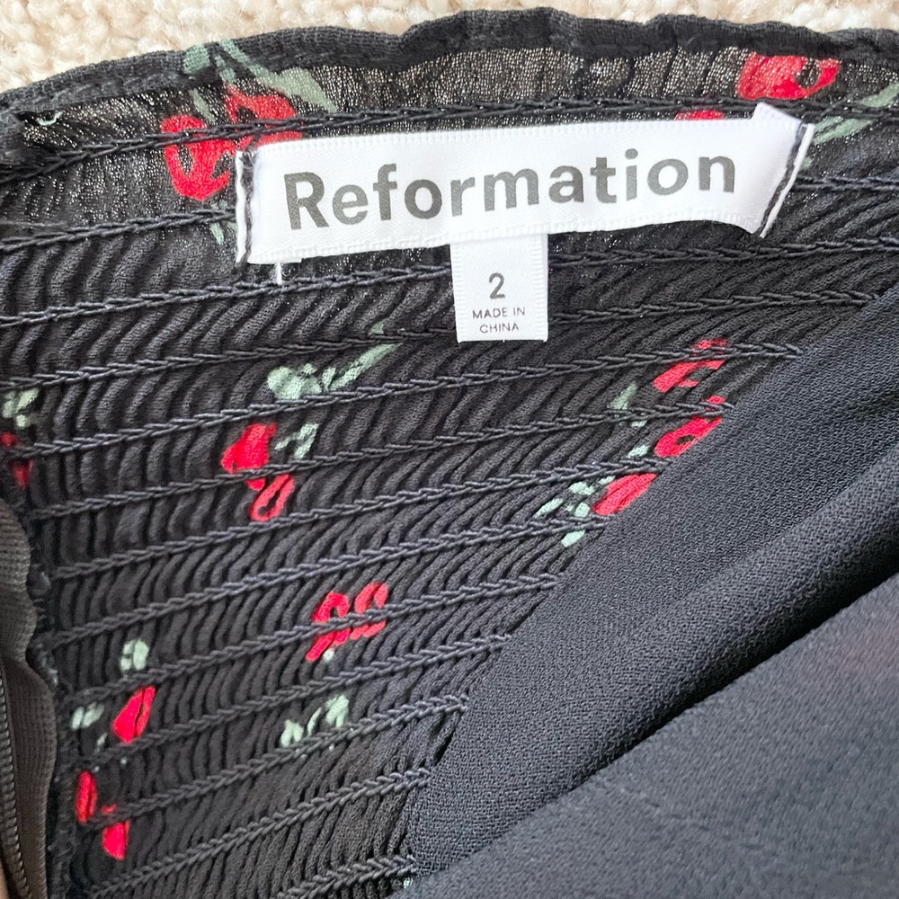 Reformation juliette Dress 👗black cherry AUTHENTIC - Picture 12 of 15